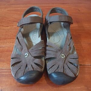 Keen Rose Sandals Walking Shoes Womens 8.5 Brown Leather Adjustable Straps